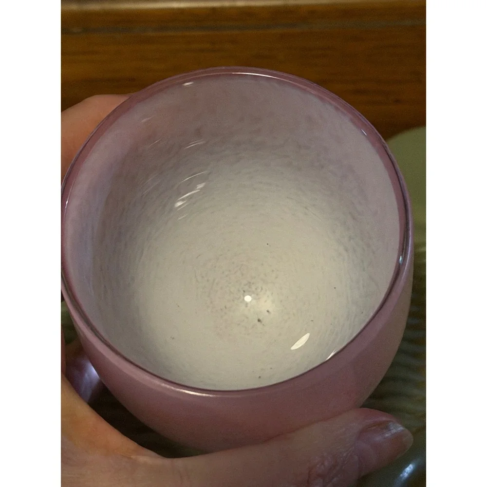 glassybaby Fabulous Pink HandBlown Glass Votive Candle Holder Retired Triskelion